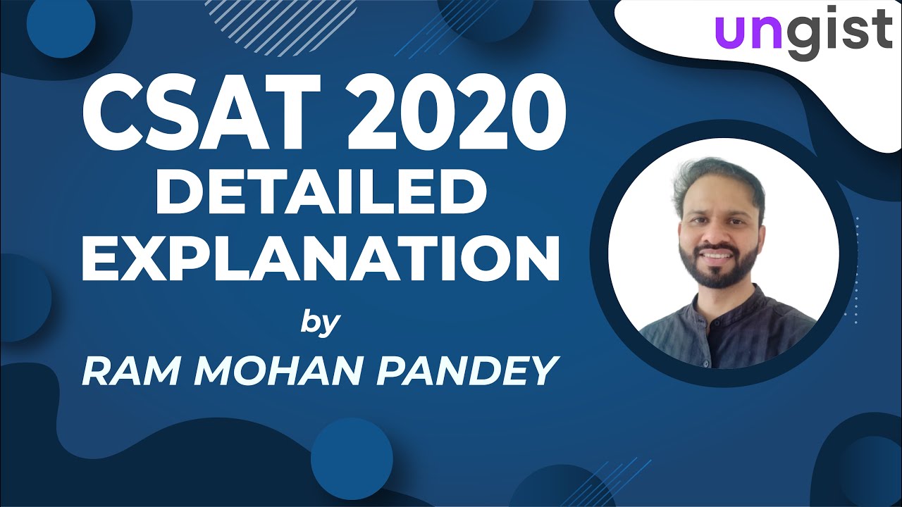 CSAT 2020 Solved Paper | UPSC CSAT 2020 Analysis | UPSC CSAT 2020 | By Ram Mohan Pandey | @UNGISTIAS