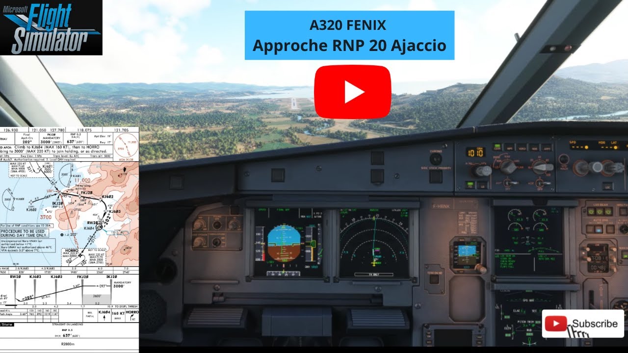 Fenix A320 Approche RNP 20 Ajaccio LFKJ  FS2020