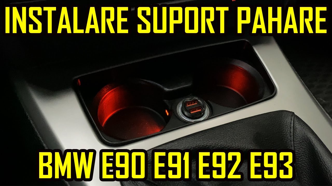 BMW E90 E91 E92 E93 Instalare Suport Pahare Printat 3D de CNC 3Design