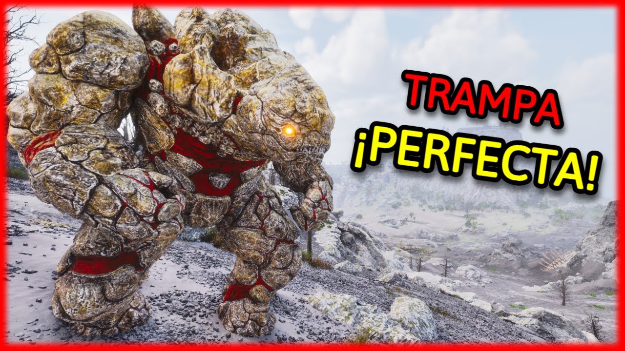 🔥 Cómo Tamear un Golem de Roca FÁCIL en ARK Survival Ascended ✅ [Guía Paso a Paso con TRAMPA]