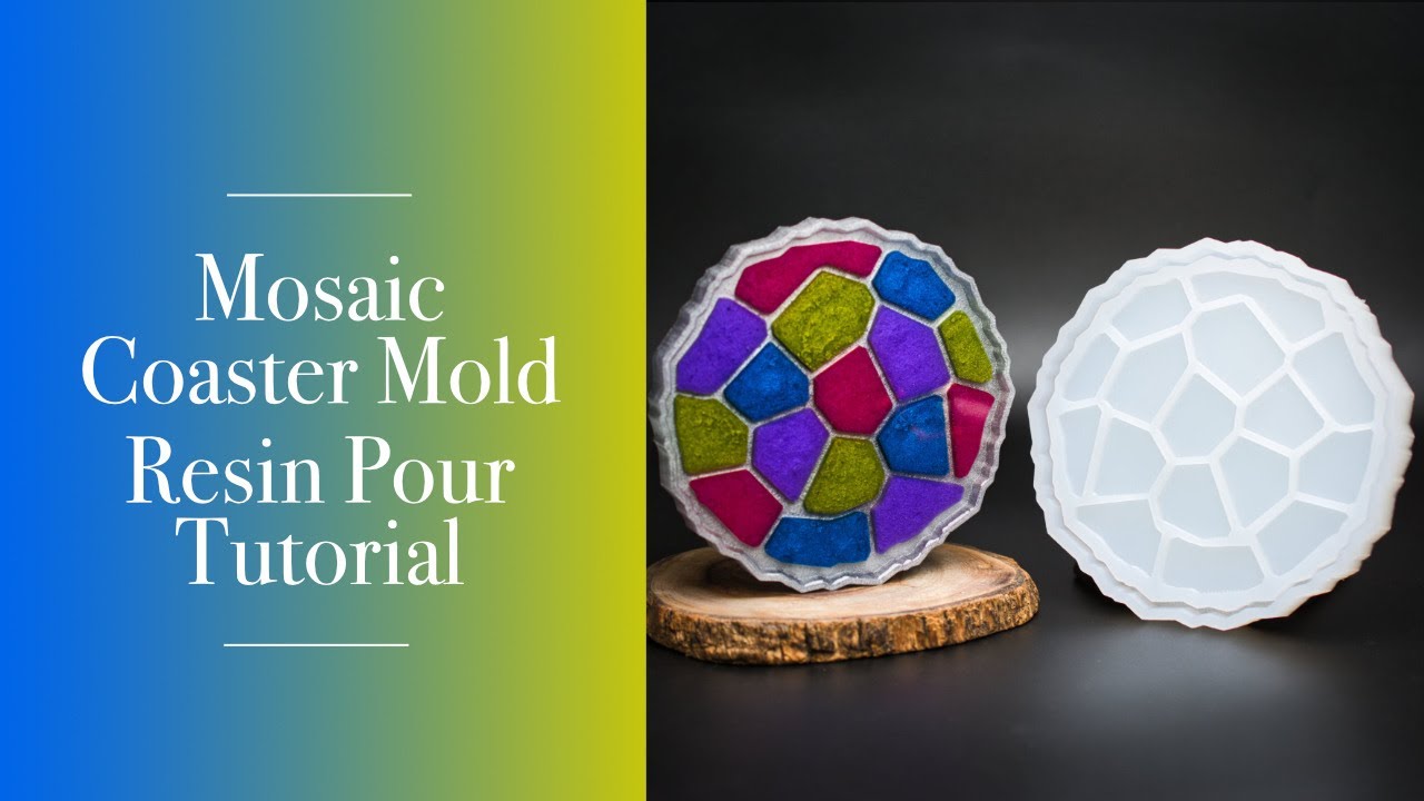 #37 - Mosaic Coaster Mold Resin Pour Tutorial | Crystal Resin Art