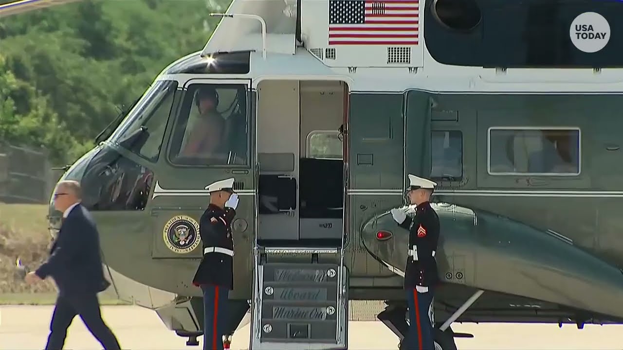 Trump departs Camp David after Cabinet meeting to spend weekend at his golf club in Bedminster, NJ