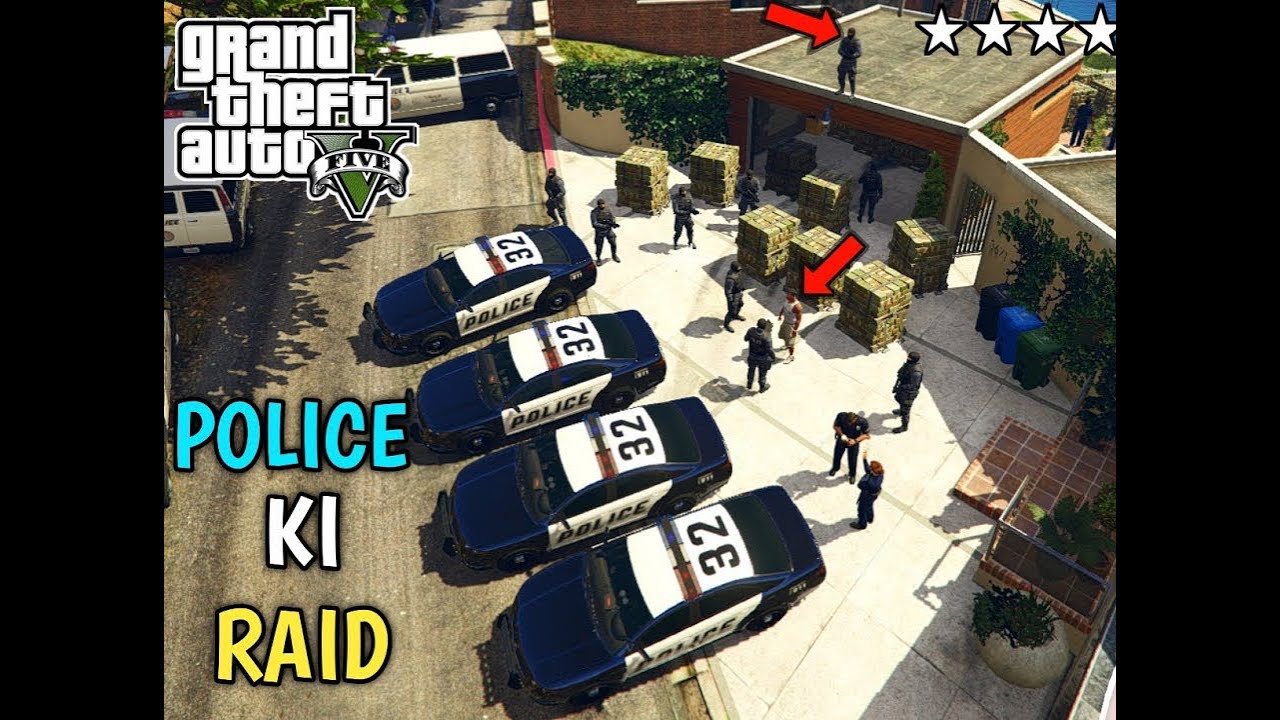 GTA 5 : POLICE OUTSIDE FRANKLIN HOUSE//Police Raid on Franklin's House |  GTA 5 REAL LIFE MOD #18
