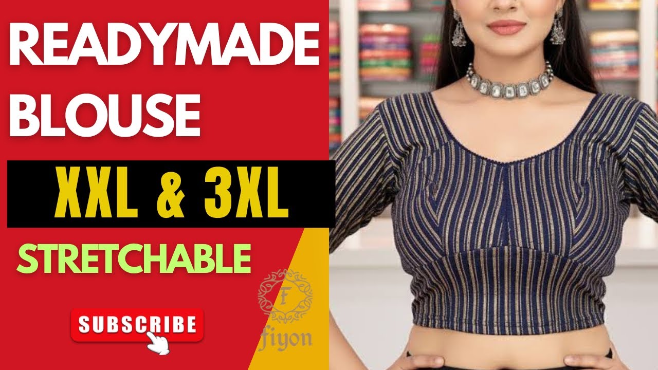 F1002 | Readymade Blouses | XXL & 3XL | Katori, Design, Plain Designs | Stretchable Blouses Online