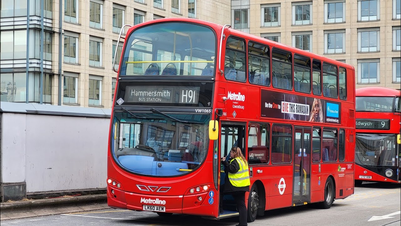 *DIVERSION* Full Route Visual. Route H91: Hammersmith Bus Station - Hounslow West | Gemini 2 VW1065