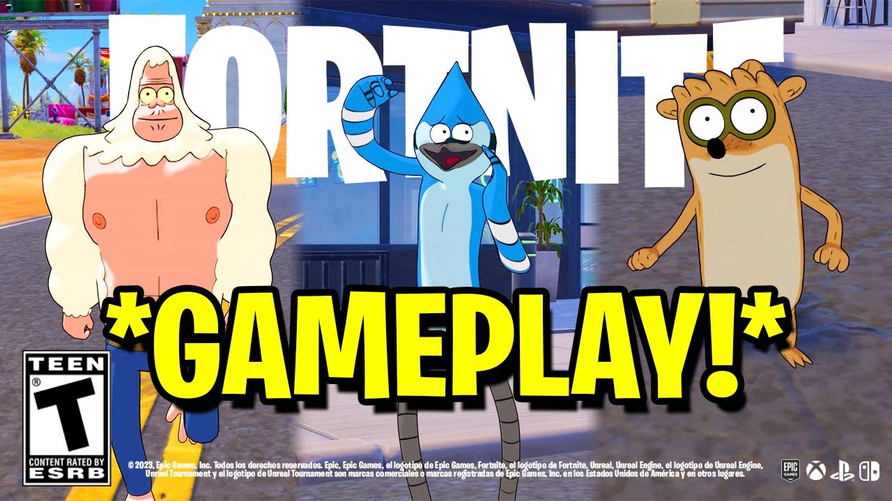 GAMEPLAY DE LAS SKINS DE UN SHOW MÁS EN FORTNITE! (Mordecai, Skips y Rigby)
