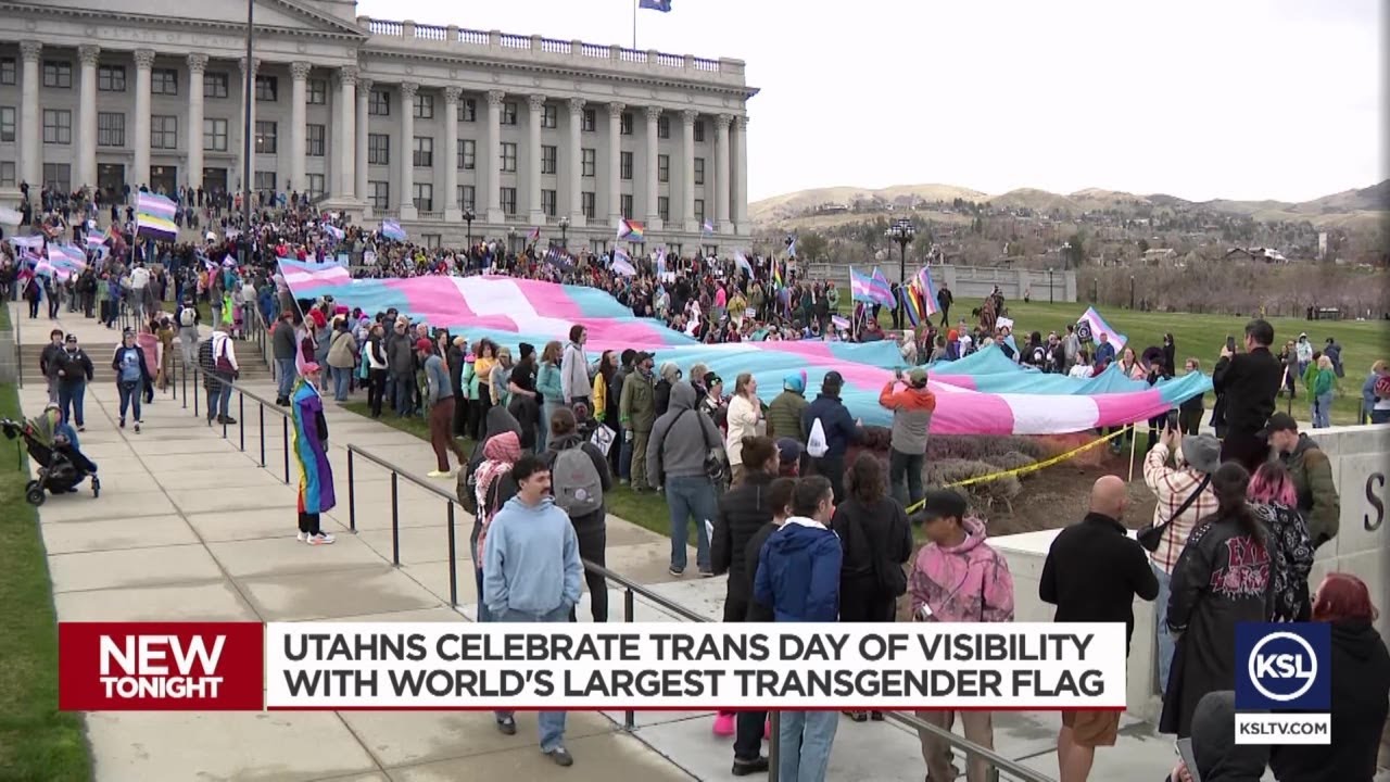 ‘Trans lives matter’: Utahns celebrate Trans Day of Visibility with world’s largest transgender flag