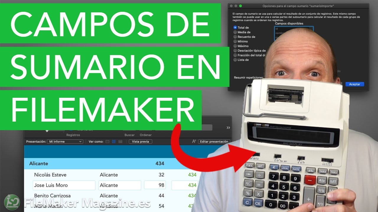 Campos de sumario en FileMaker