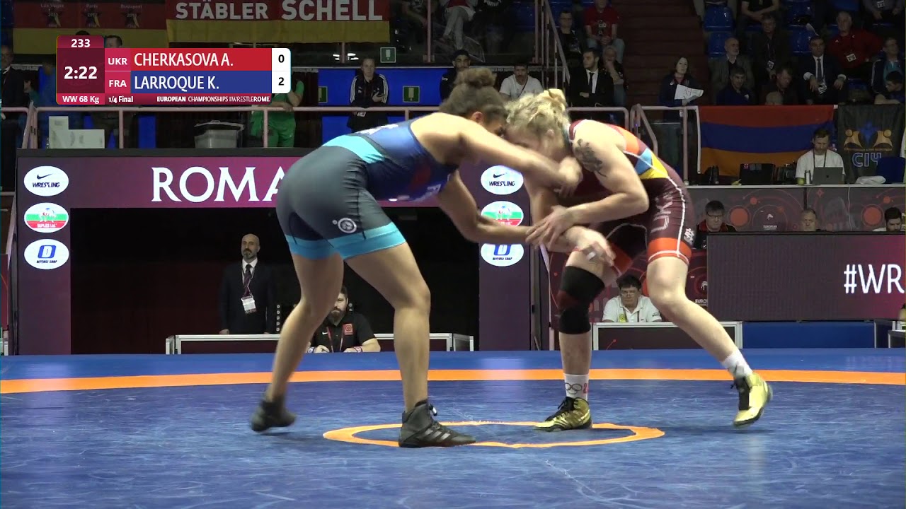 1/4 WW - 68 kg: A. CHERKASOVA (UKR) v. K. LARROQUE (FRA)