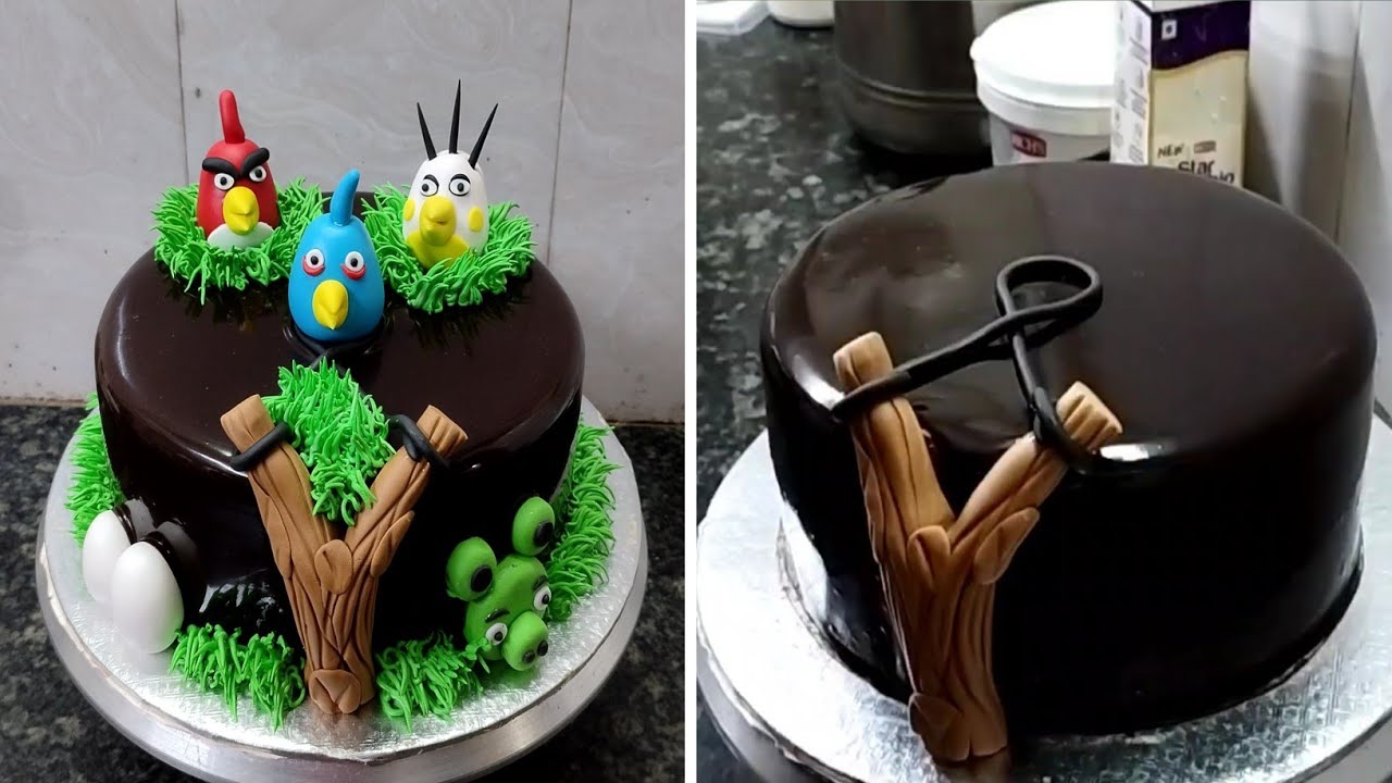 Beautiful Angry Birds Cake Design | Angry Birds Cake with Butter Scotch Cake