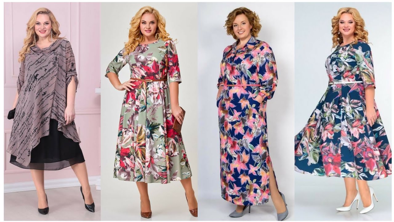 Most attractive plus size floral printed dresses 2023 || pinterest new designs