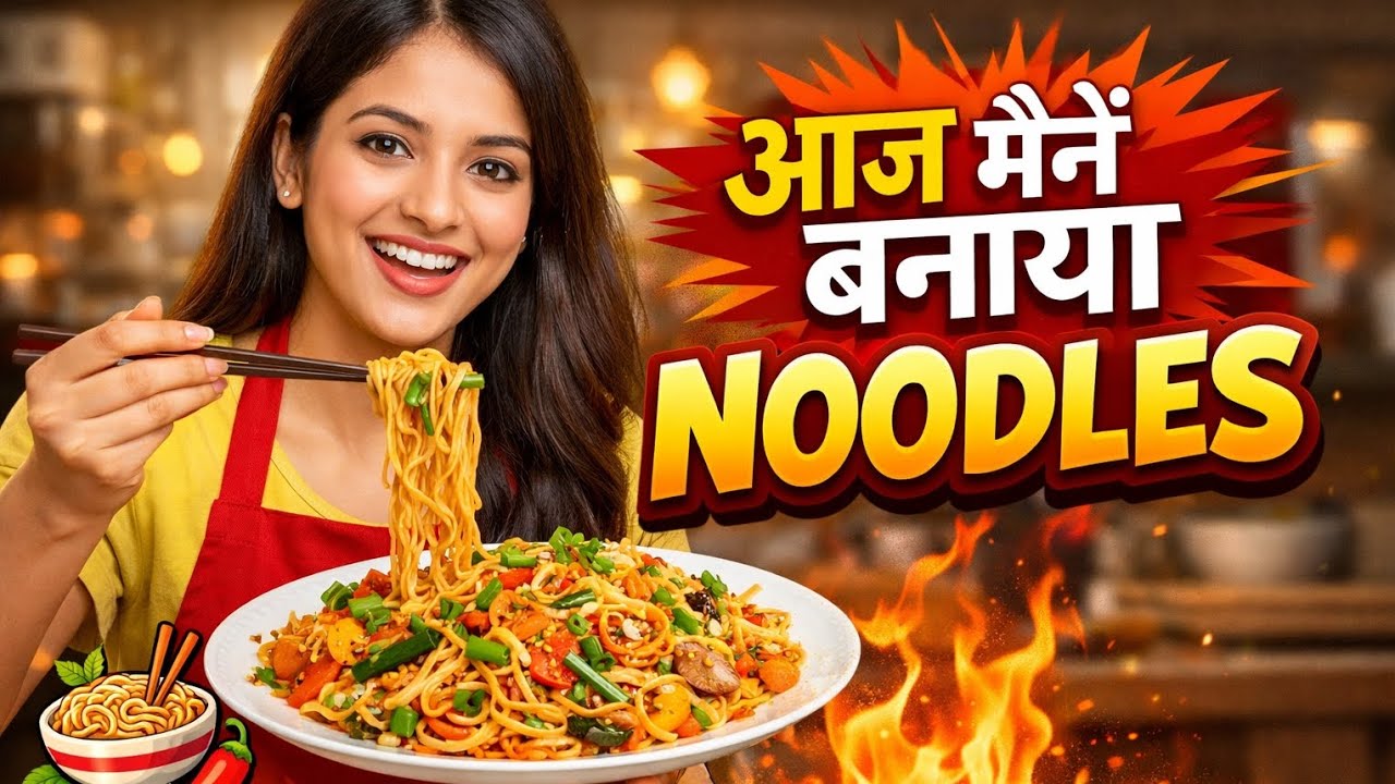 आज मैने बनाया घर के स्टाइल में नूडल्स 💗