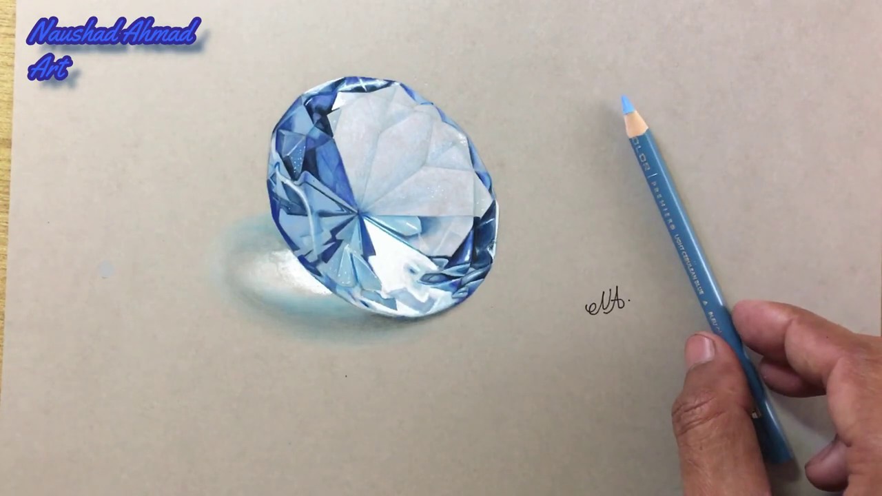 How to Draw A Diamond ! blue Diamond