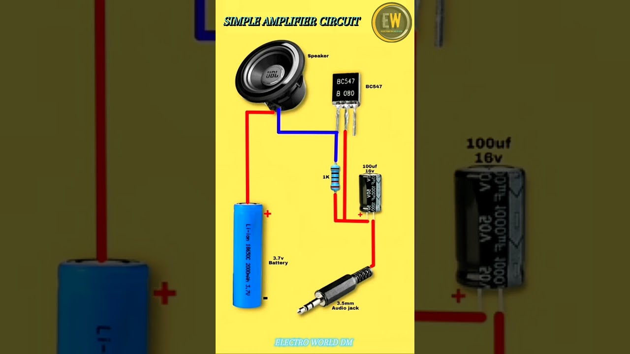 🎵SIMPLE DIY AUDIO AMPLIFIER USING BC547 TRANSISTOR....../ AMPLIFIER MAKING....../ BC547 PROJECT.....