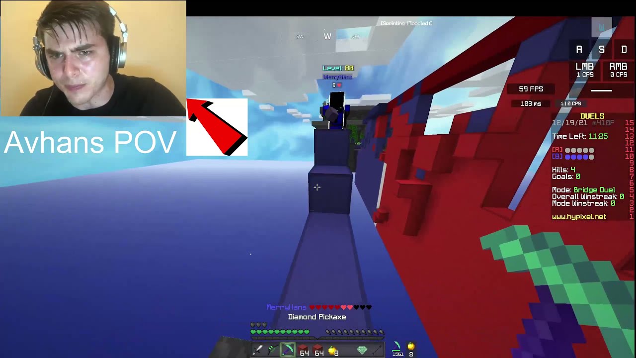 Block clutching in bridge Hypixel +13 block clutch