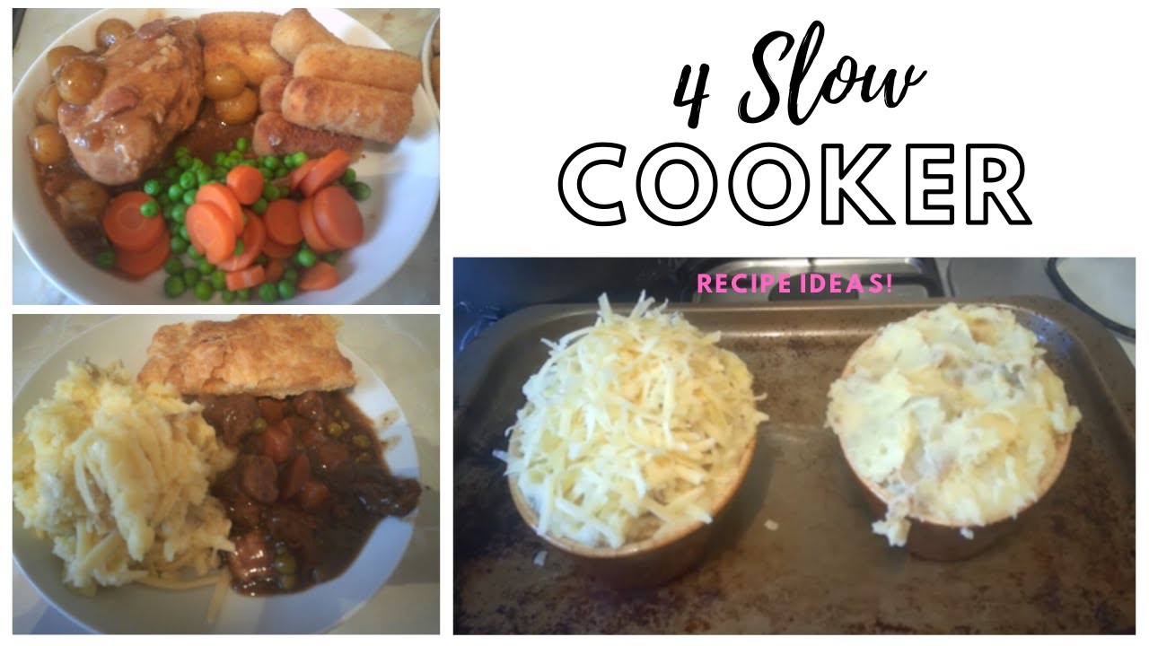 4 slow cooker recipe ideas * Easy recipe ideas to follow along with!