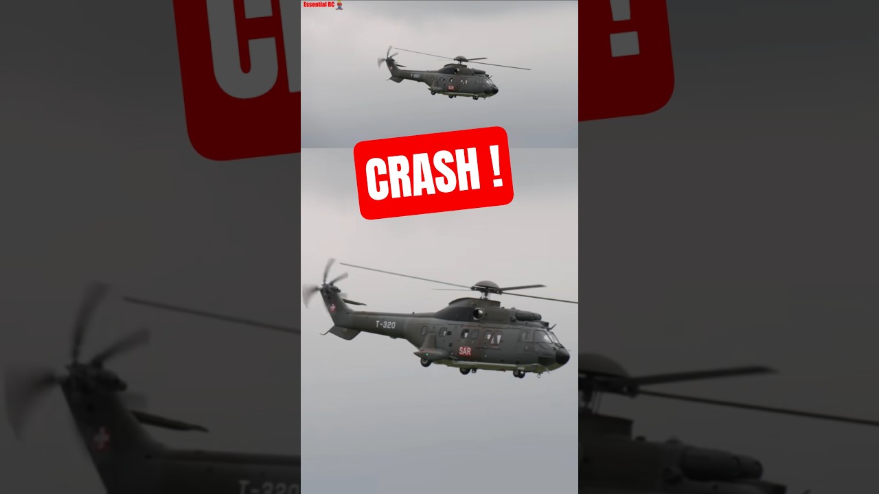 Radio controlled Helicopter crashes hard after engine failure !