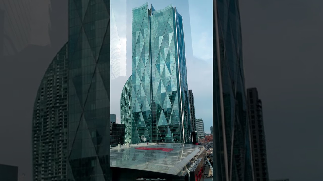 A View from A Downtown Toronto Skyscraper Rooftop Patio