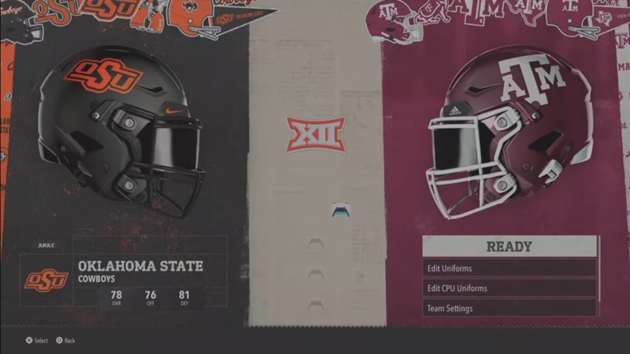CFB 26 Oklahoma State V #25 Texas A&M WEEK 2 YEAR 1