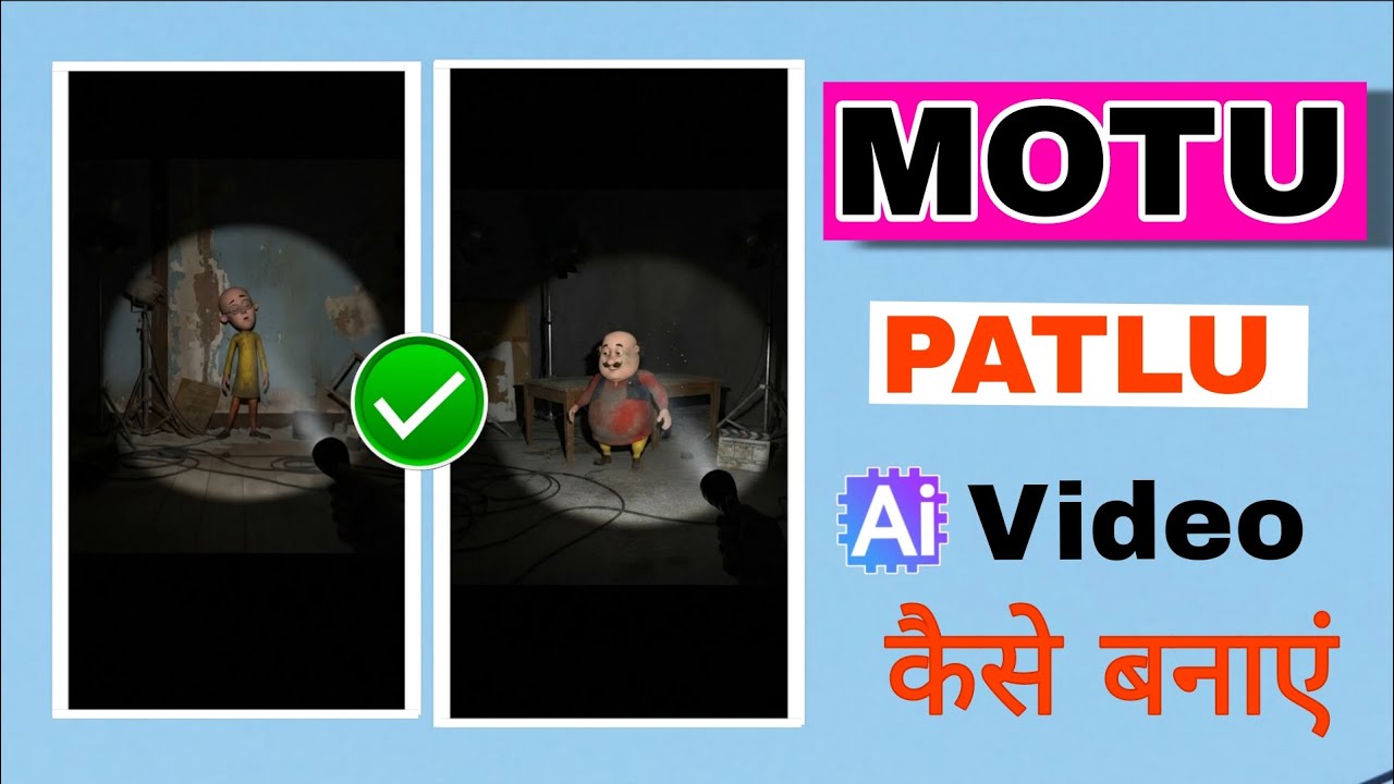 Instagram Trending Motu Patlu Ai video generate | old cartoon character horror torch ai video 