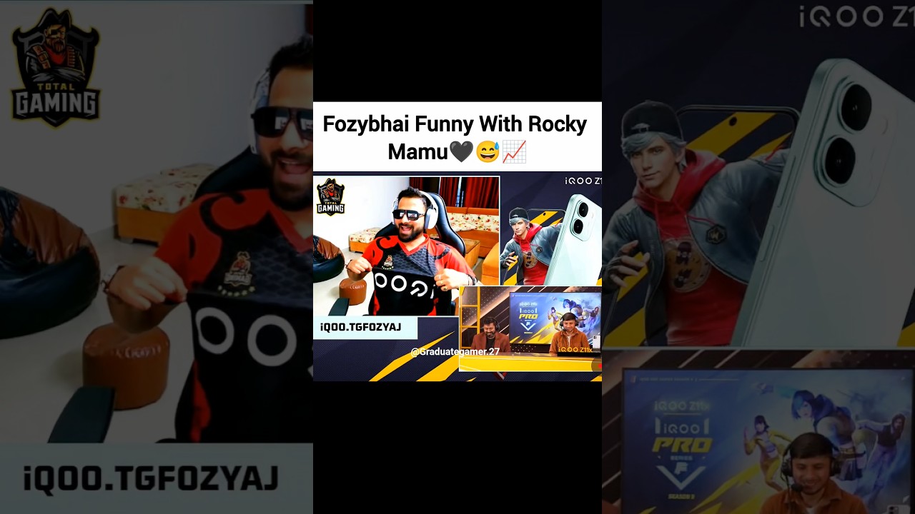 Fozybhai Funny Interview With Rocky Mamu🖤😅📈#fozyajay #freefire #rocky #tgesports #totalgaming#iqootg