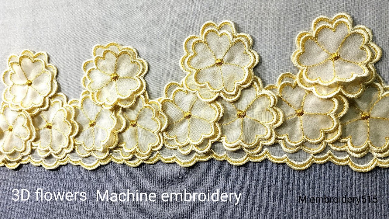3D flowers Embroidery design Machine embroidery industrial zigzag machine