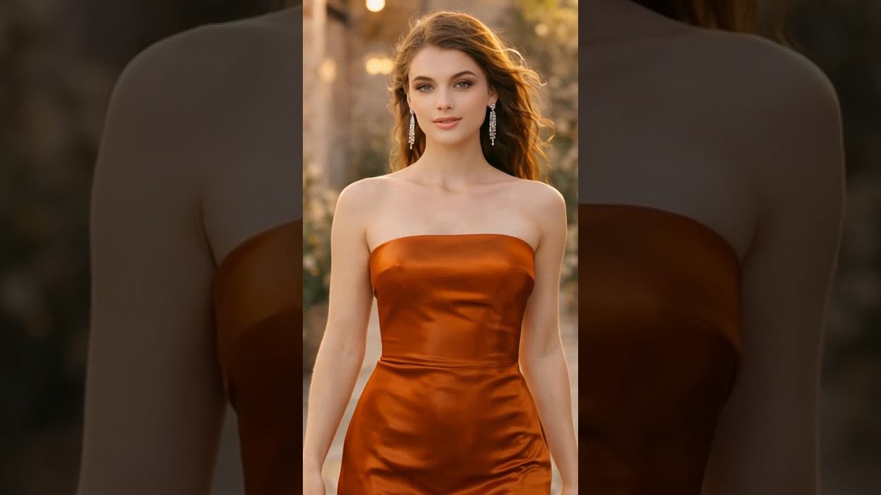 Burnt Orange Satin Minimal Walk #weryai  #shorts