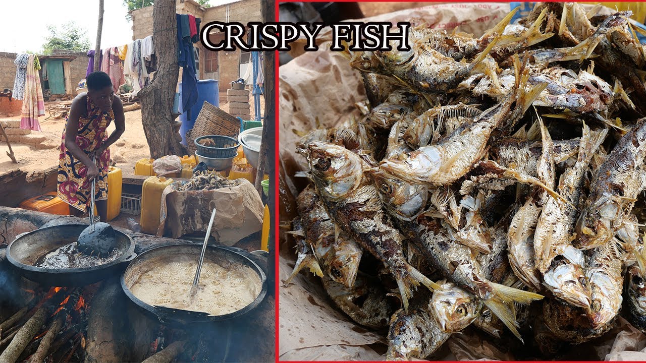 Watch how they FRY CRISPY FISH for public consumption !! Local fry fish business in Ghana