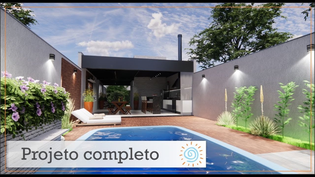 Projeto completo área de lazer - Maquete 3D - Santa Gertudes - SP -
