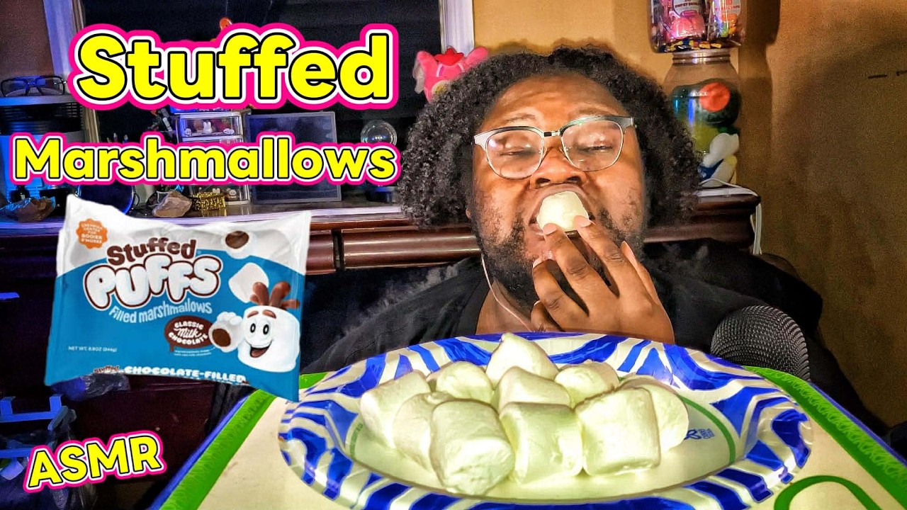 Chocolate Stuffed Marshmallows ASMR Mukbang