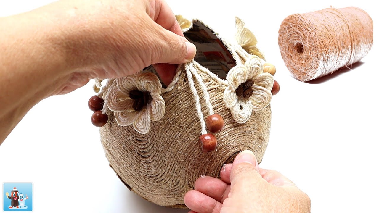 Handcraft flower vase from jute | DIY | Art and Crafts