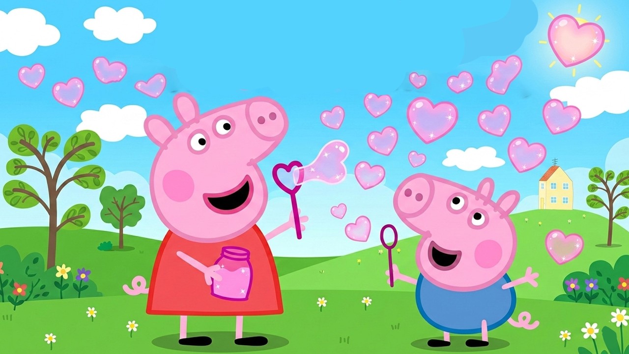 Peppa Pig and the Magical Heart Bubbles 💕✨|  Peppa Pig Funny Animation