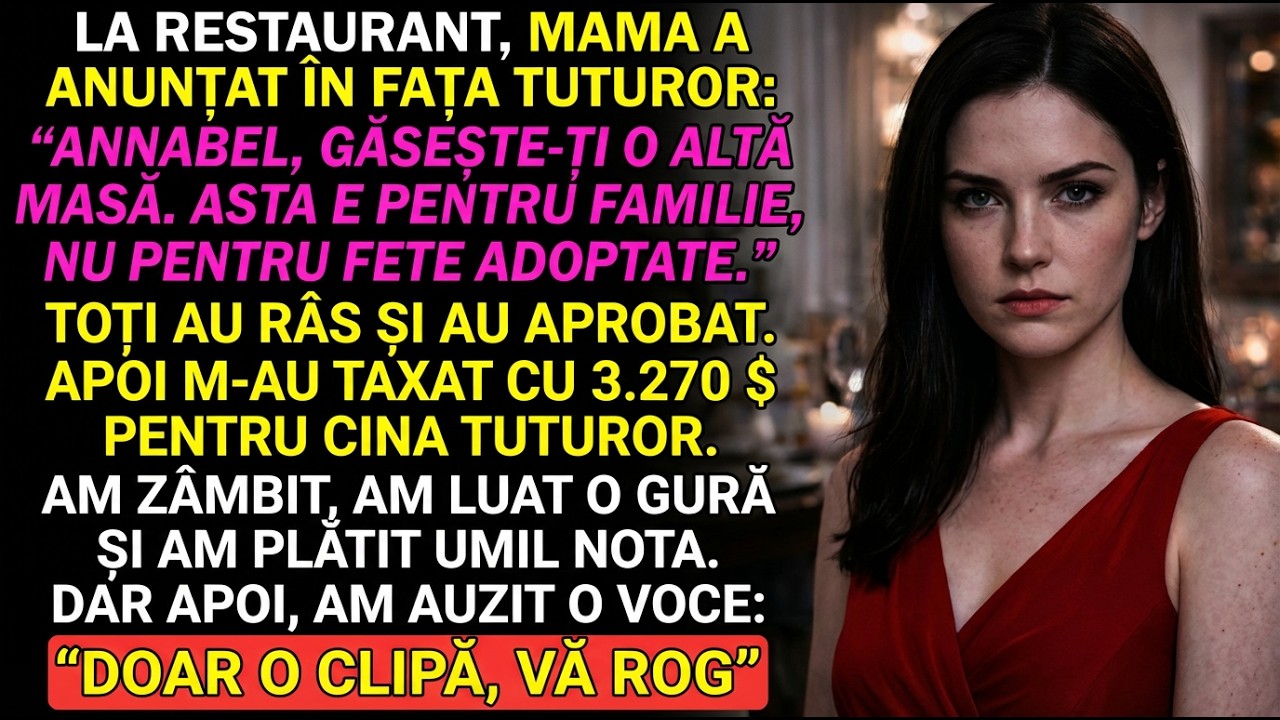 Mama mi-a spus „du-te la altă masă”, fiindcă sunt adoptat — am zâmbit și…