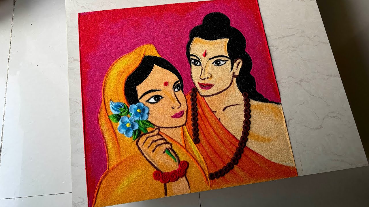 दिवाली special shri ram sita rangoli/ diwali rangoli/ laxmi pujan rangoli/ श्री राम रंगोली