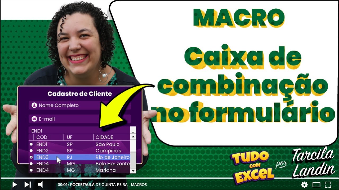 Caixas de Combinação no formulário (COMBOBOX)  no Excel - PocketAula VBA (COMPLETÃO)