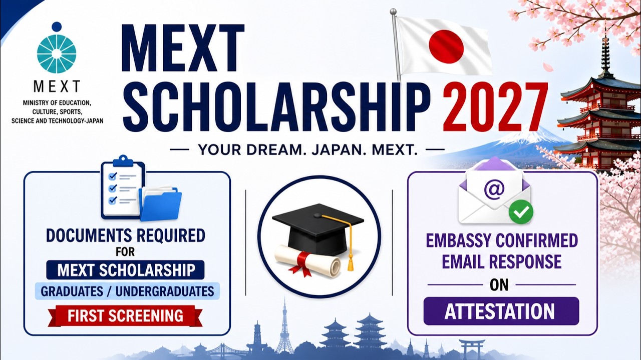 Documents+ Attestation Required for First Screening for MEXT Scholarship 2027| A to Z guide.