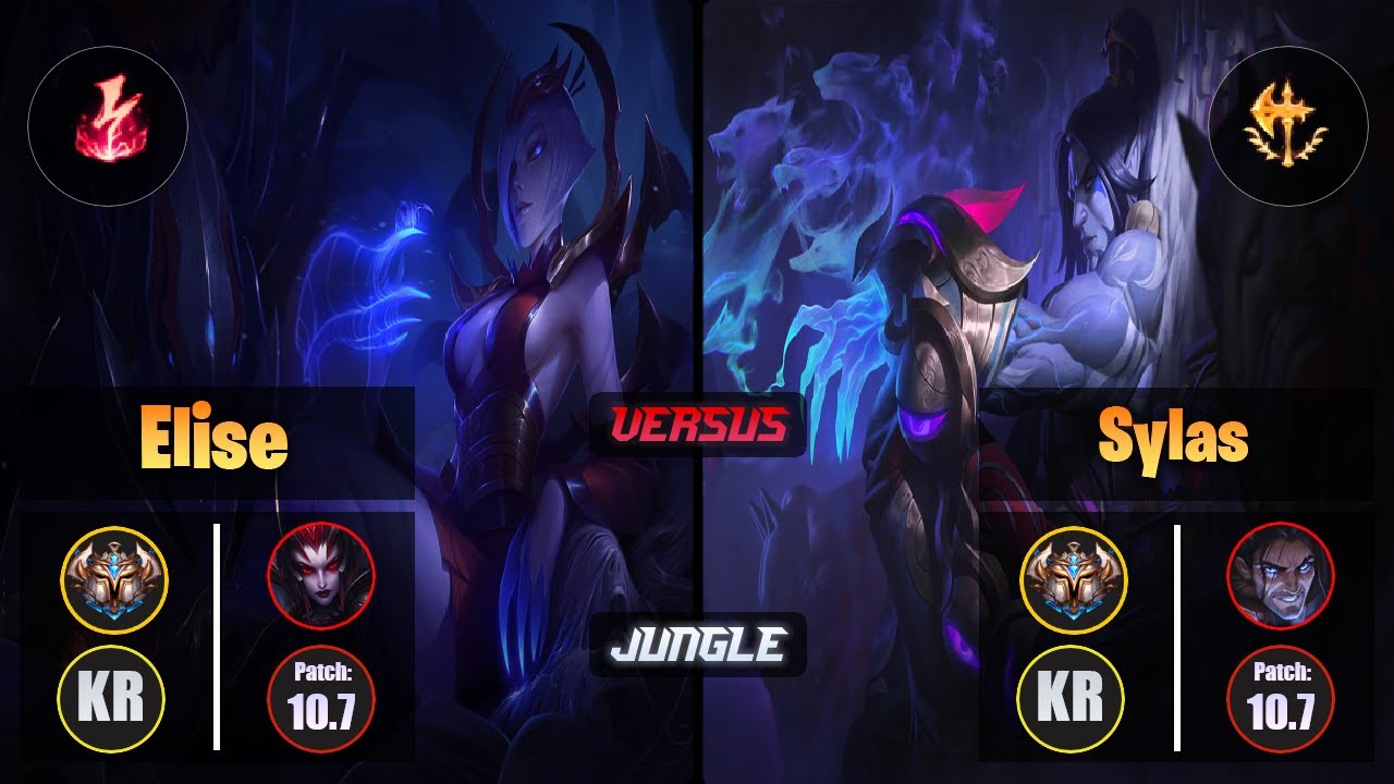 Challenger ELISE [Electrocute] (Jungle) VS  SYLAS - Challenger KR Patch 10.7