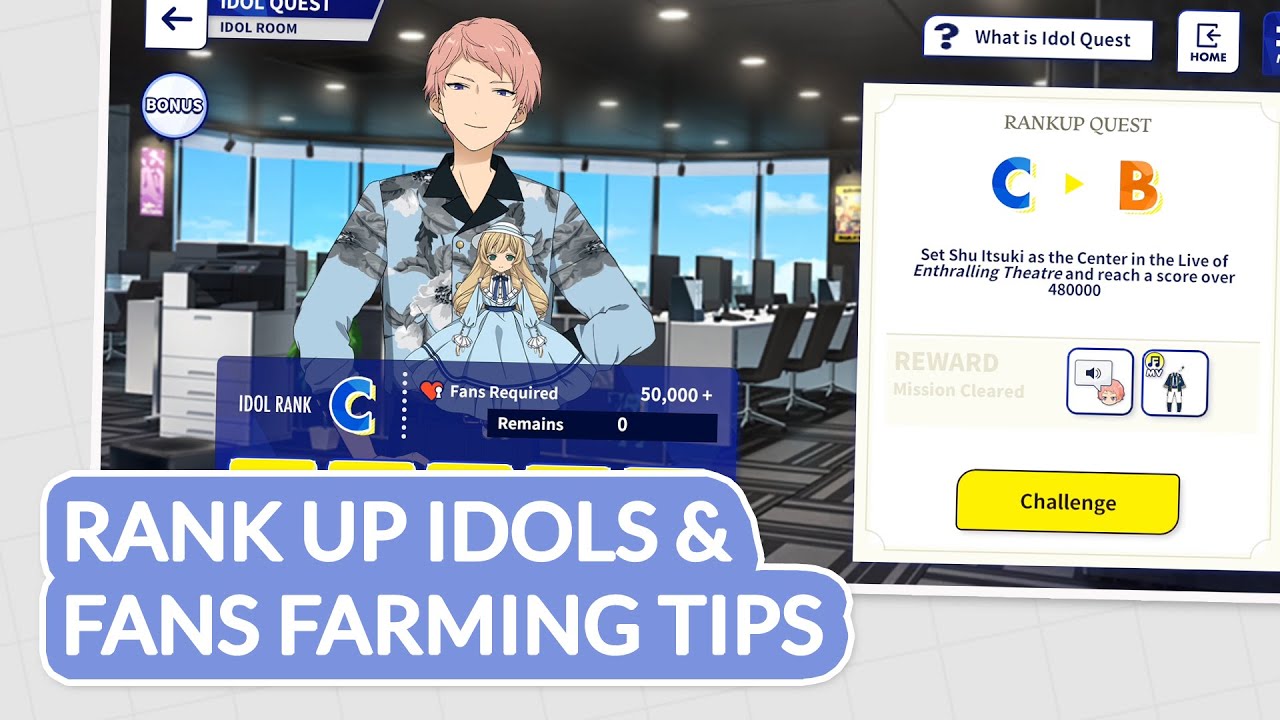 Повышаем рейтинг айдолов + несколько советов по фарму фанатов ^^ [Ensemble Stars Music EN]