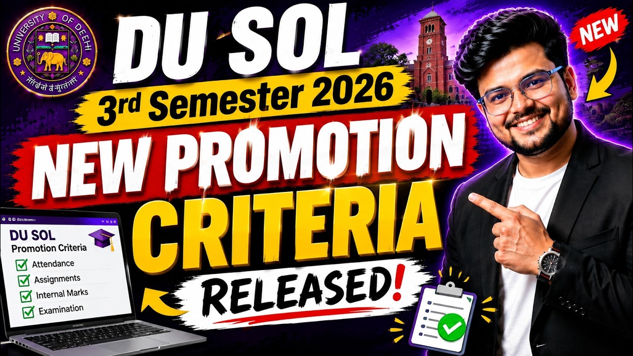 🚨Big News! DU SOL 3rd Semester 2026: New Promotion Criteria Released! 😱 | Full Details!