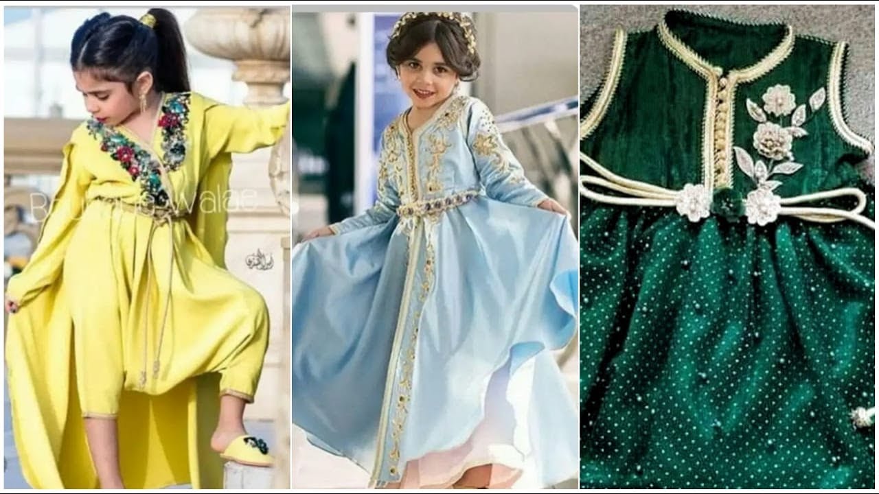 caftan marocain 2020  😍 اجمل موديلات القفطان المغربي للعيد للبنات الصغار