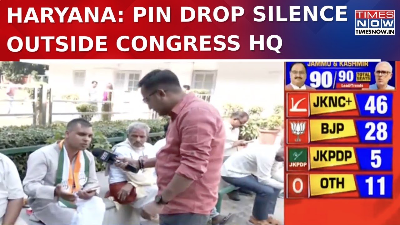 Haryana Twister Hooks Nation, Congress' 'Dhol & Jalebi' Party Silent At HQ Amid Election Results