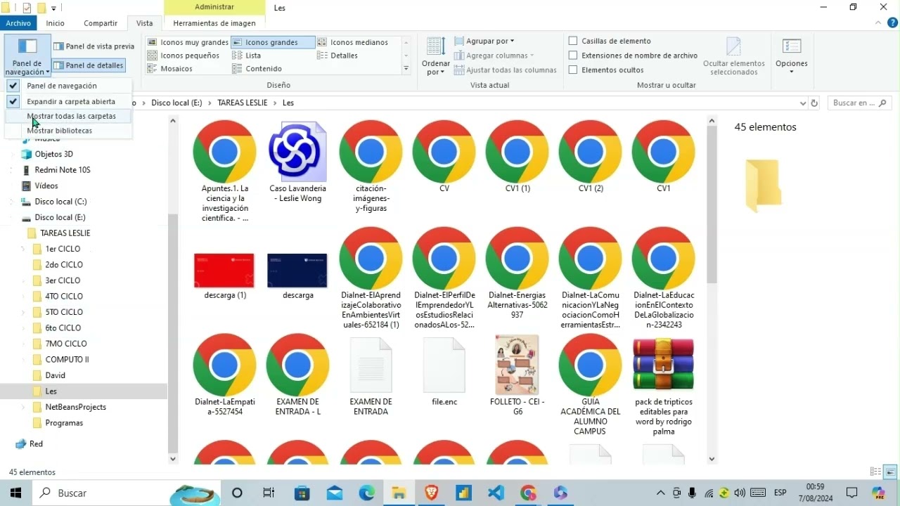 Explorador de archivos en Windows