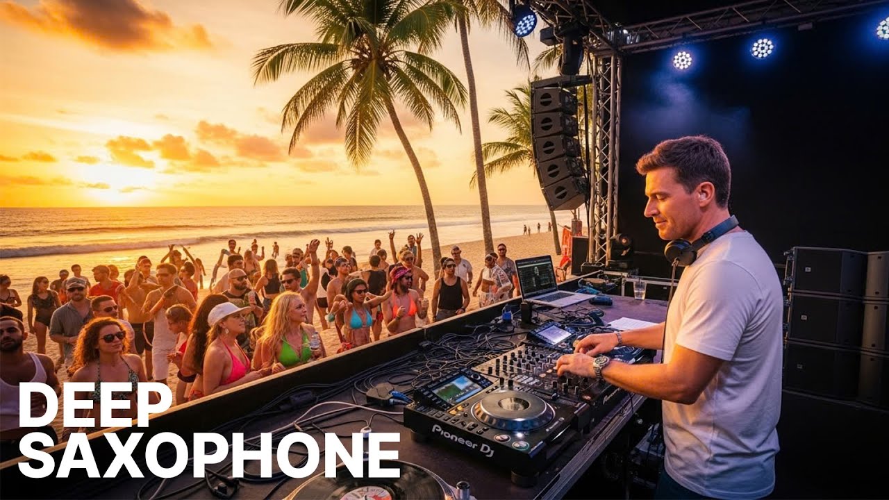 🌊 Deep Saxo House Chill – Relaxing Beach Vibes with Ocean Waves & Sunset Breeze 🍹