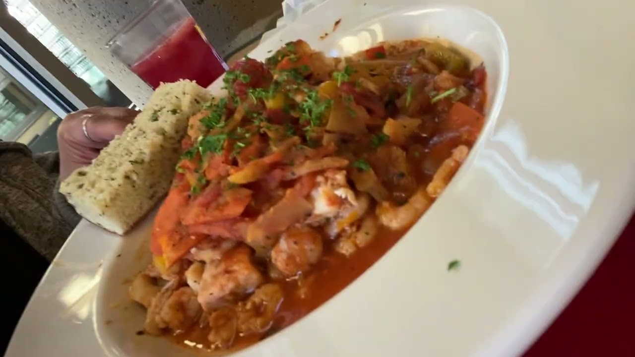This is canadian style of seafood salmon soup with tomato sauce in Vancouver Canada January 23,2026