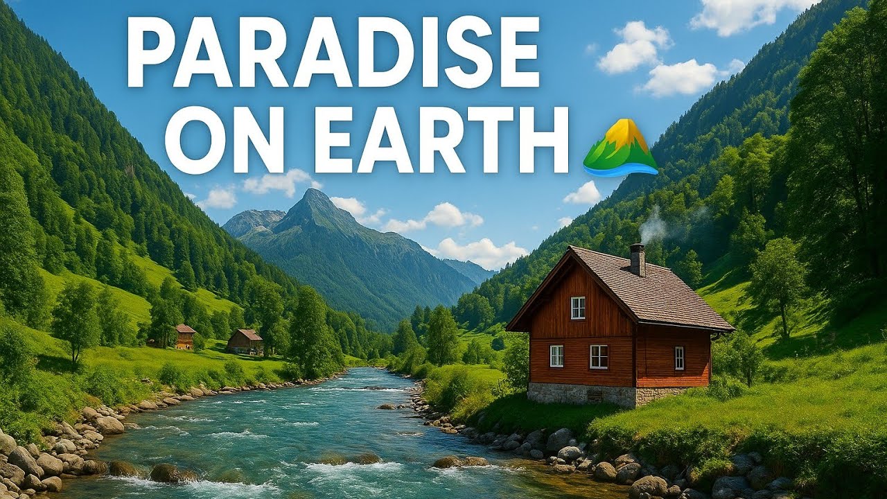 🏞️ Beautiful Mountain Village by the River | Relaxing Nature Scenery in 4K 🌿