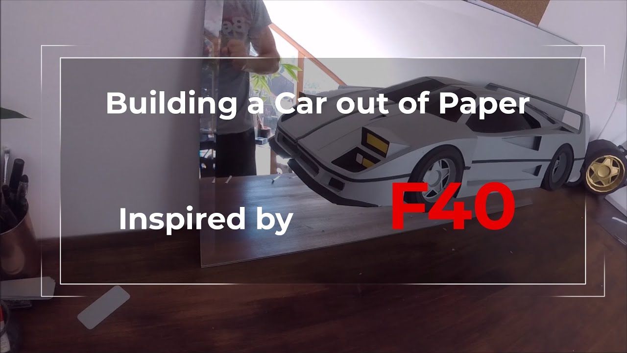 Papercraft Car Sculpture - Inspired F40 Timelapsebuild Timelapse