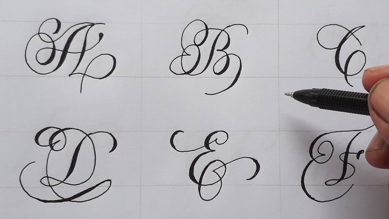Capital Calligraphy A Z With Normal Pen In Cursive / How To Write Styles Letters Easy Using Ballpen