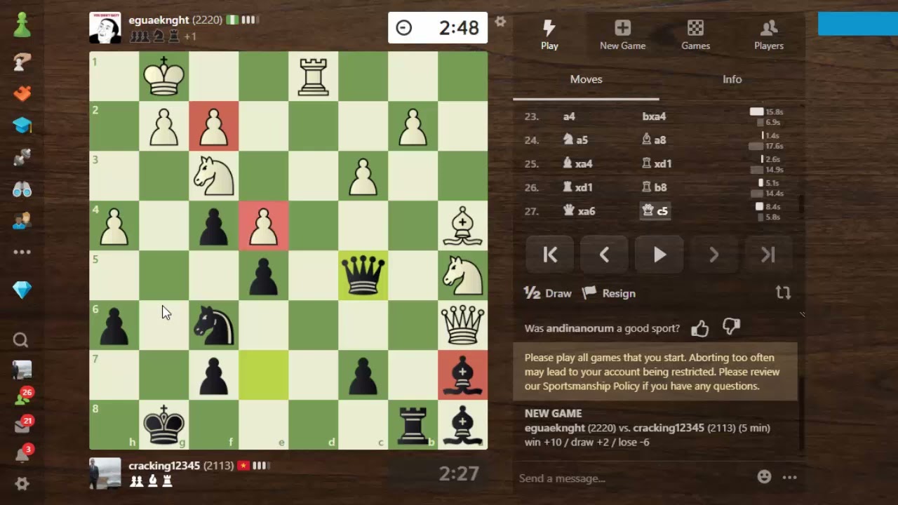 Cú lội ngược dòng thần kỳ của Chess TC trước Cao thủ Nigeria Elo 2220 và cái kết