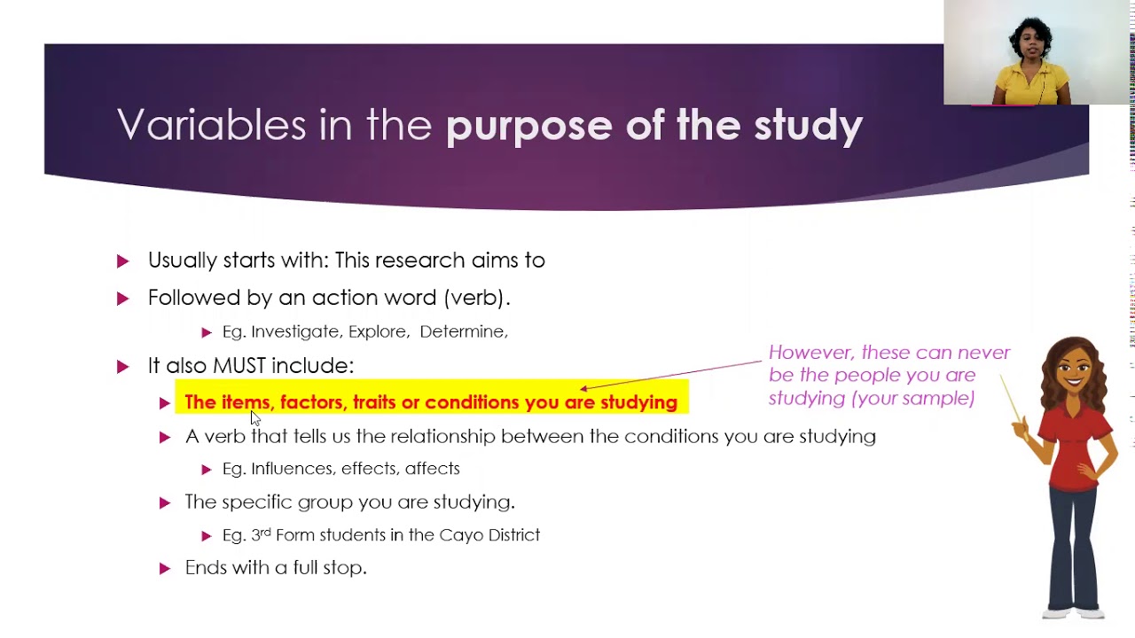 How to write the purpose statement