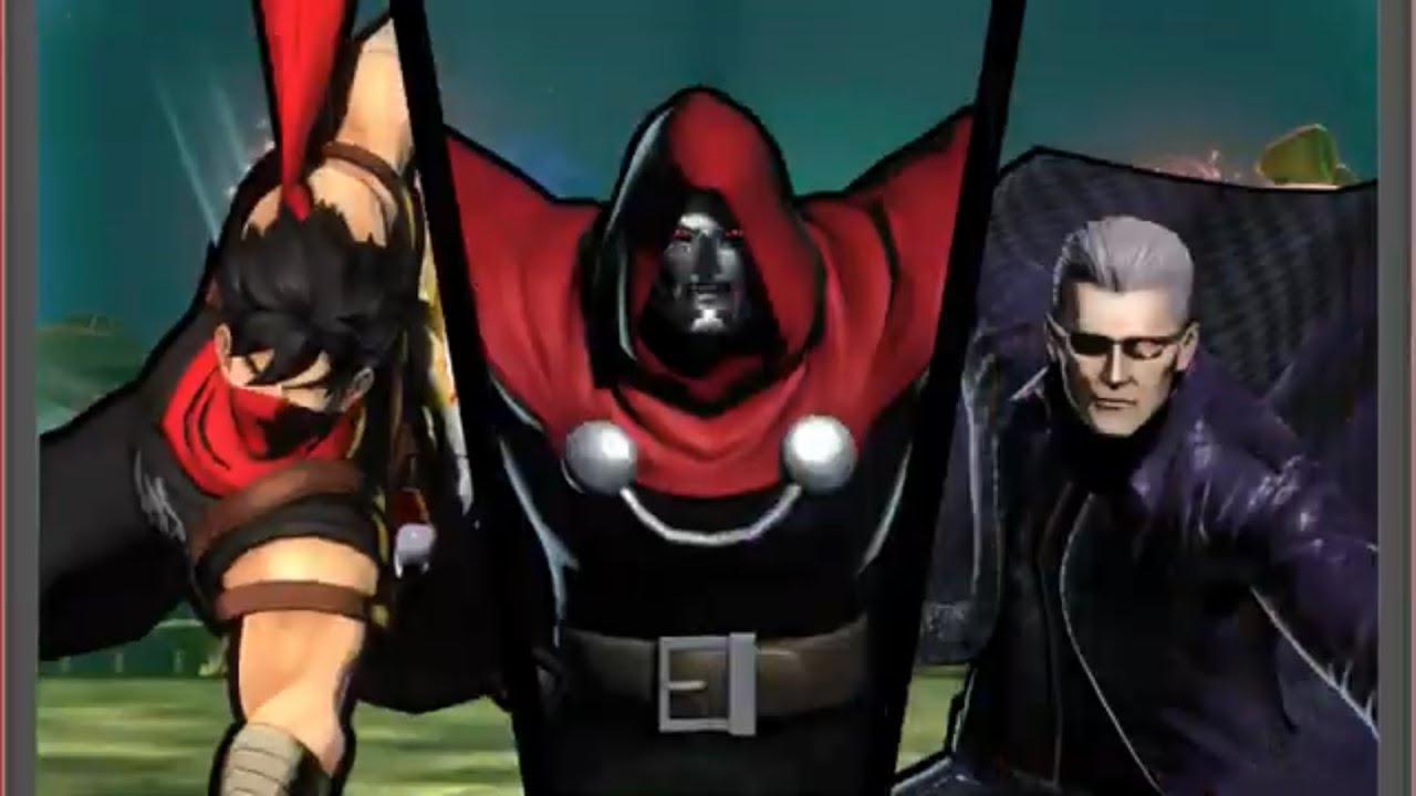 Ultimate Marvel vs Capcom 3: Doctor Doom, Wesker, and Strider Hiryu arcade playthrough